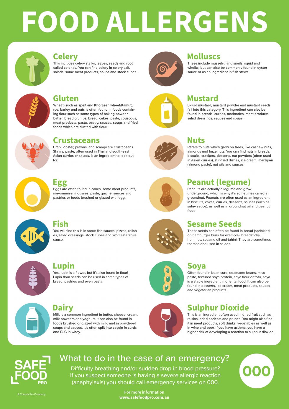 Food Allergens Poster Printable